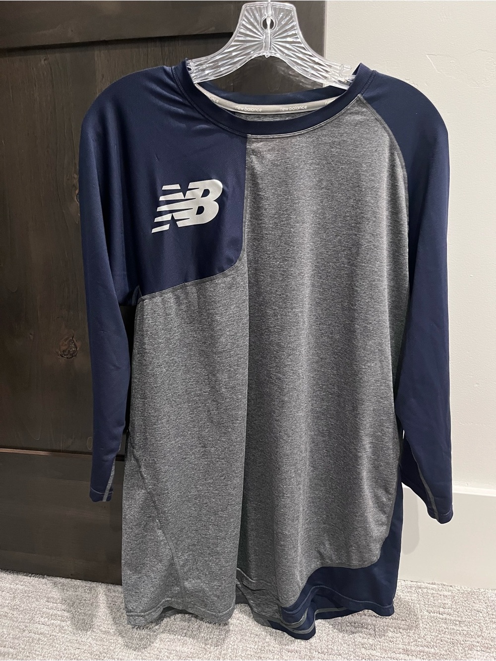 New Balance Navy and Gray Performance Long Sleeve Top